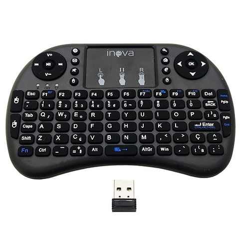 Mini Teclado Wireless Bluetooth PC Tablet Touchpad Tv Box Xbox 360 Ps3  Preto Iluminado