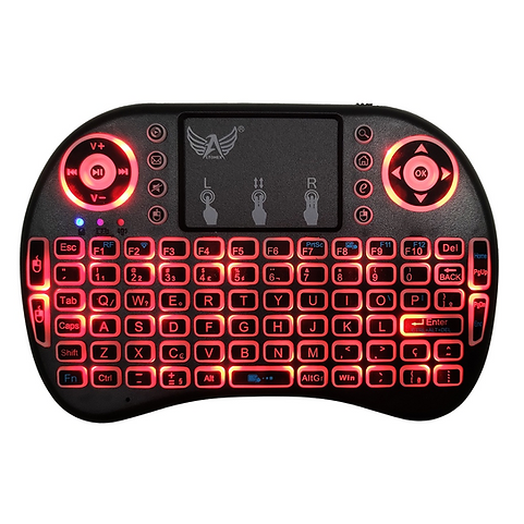 Mini Teclado Wireless Bluetooth PC Tablet Touchpad Tv Box Xbox 360 Ps3  Preto Iluminado